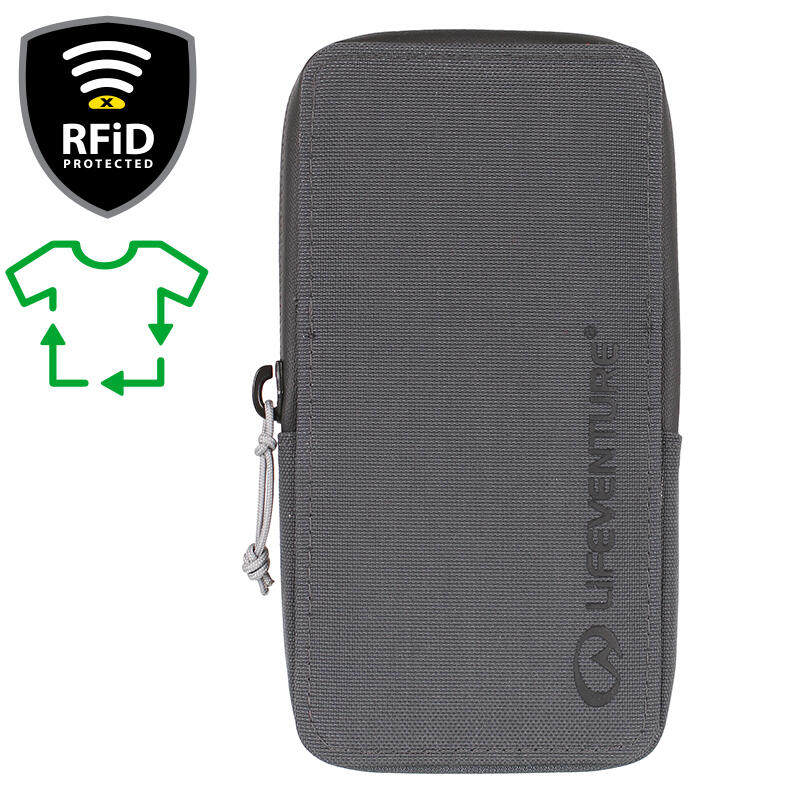 Portefeuille Lifeventure RFID en matériau recyclé gris compact 1/1
