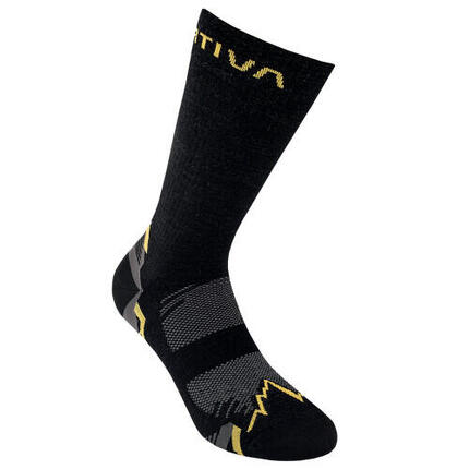 Chaussettes rando La Sportiva Noir Jaune mérinos 45% thermo régulatrices