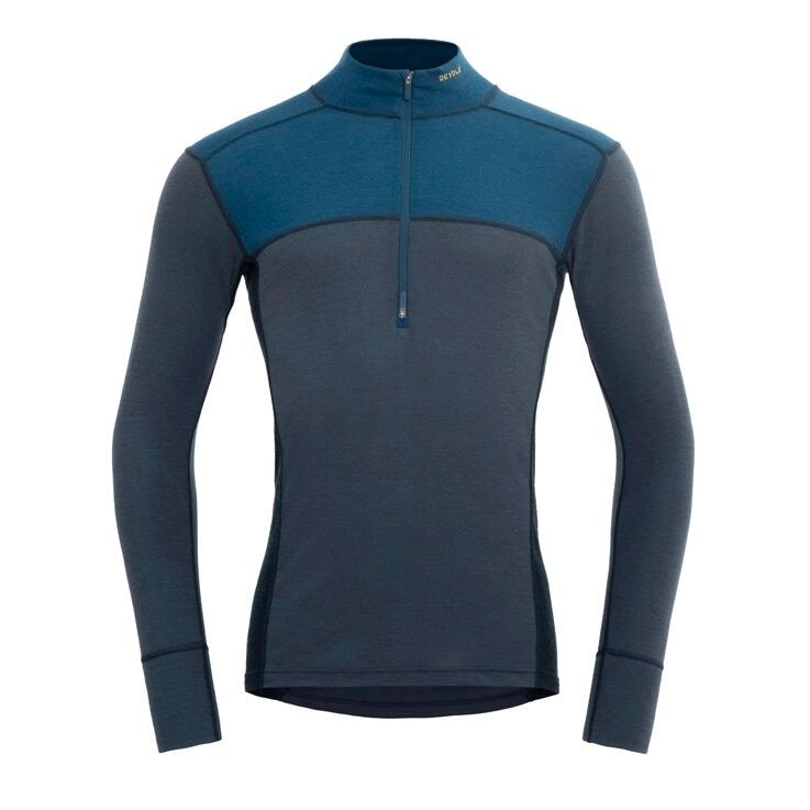 Maillot technique Devold Lauparen Merino 190 Zip Neck 100% laine bleu XXL 1/1