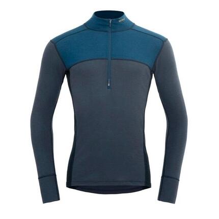 Technisches Shirt Devold Lauparen Merino 190 Zip Neck 100% Merinowolle blau XXL