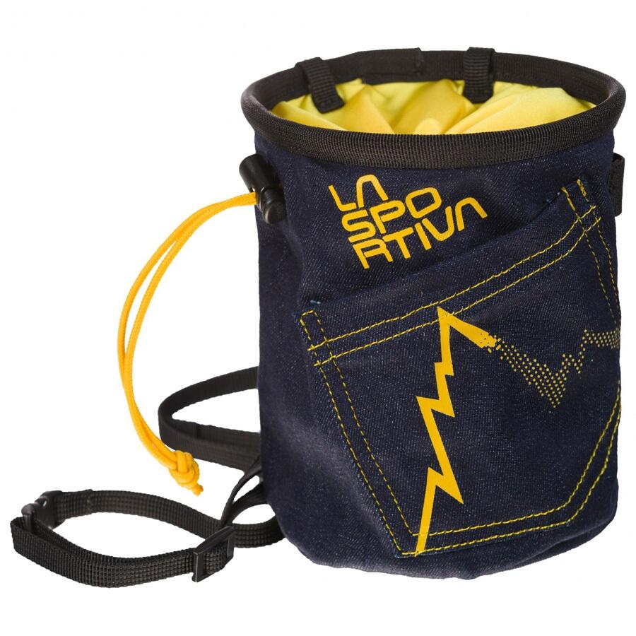 Sac magnésie La Sportiva Jeans Nylon Ergonomico con cordino e porta-brosse 1/1