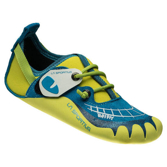 Chausson enfant La Sportiva Gripit bleu soufre No-Edge Semelle FriXion