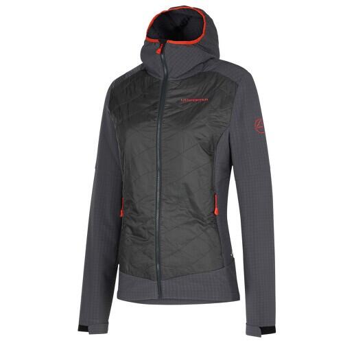 Winterjacke Damen La Sportiva Kap Hybrid Hoody Carbon Cherry Tomato