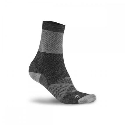 Socken CRAFT XC Warm 34-36 Melange-Technik, 12% Merinowolle, schwarz/weiß