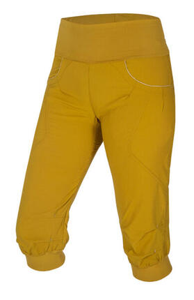 Short femme Ocún Noya jaune ultraléger stretch séchage rapide ceinture élastique