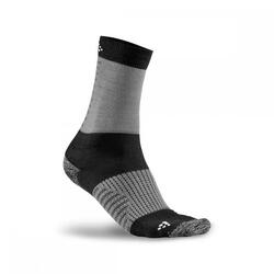 Chaussettes d'entraînement Craft unisex laine et fibres techniques noir/gris