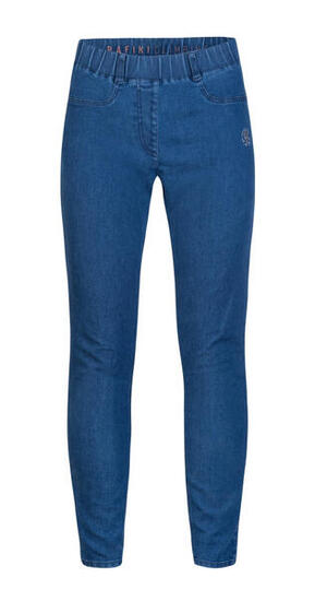 Pantalon escalade Rafiki EVO femme bleu denim stretch 69% coton coupe ajustée