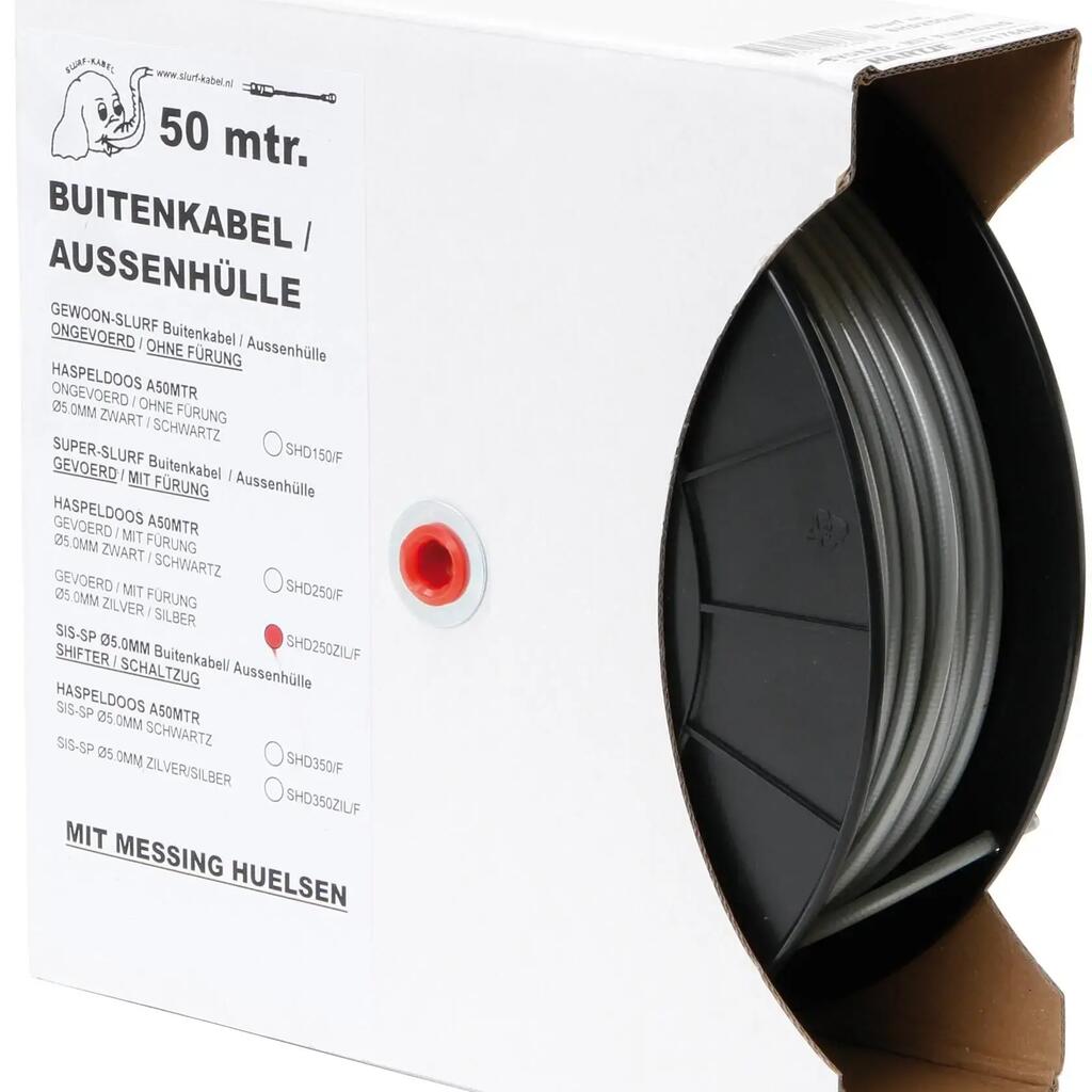 SLURF SH250 Silver Brake Outer Casing with Teflon Coating — 50 m Spool.