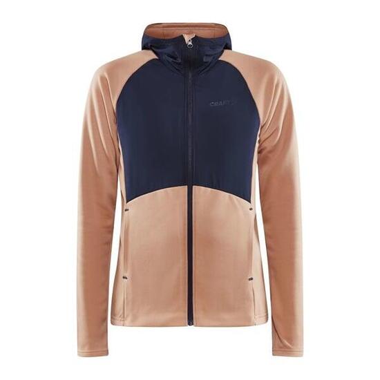 Veste softshell femme CRAFT ADV Essence capuche ajustée orange/bleu