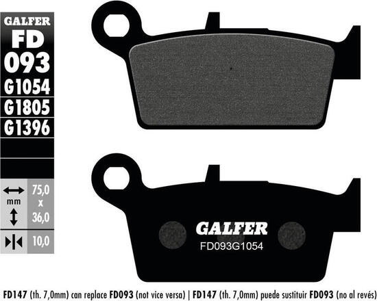 Galfer remblokken fd093 brake pad fd093 g1054 organic