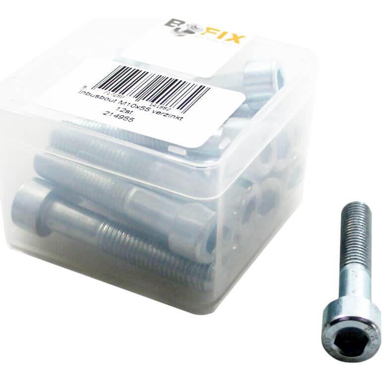 Śruba imbusowa Bofix M10x55, łeb cylindryczny - 12 szt