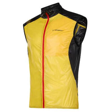 Gilet coupe‑vent La Sportiva Blizzard homme L jaune noir léger respirant zippé