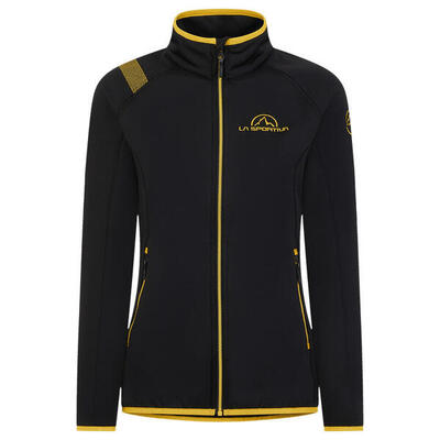 Damen-Sweatshirt La Sportiva Promo Fleece, Reißverschluss, schwarz/gelb