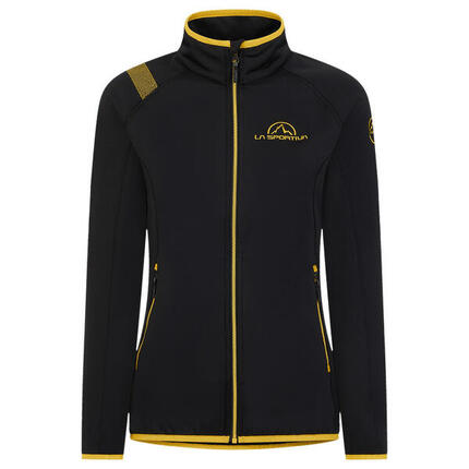 Damen-Fleece La Sportiva Promo, Schwarz/Gelb, Regular Fit, Reißverschluss