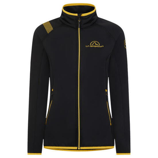 Damen-Sweatshirt La Sportiva Promo Fleece, Reißverschluss, schwarz/gelb