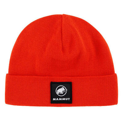Cappello Fedoz Beanie MAMMUT rosso – cotone biologico/pol. riciclato Germania