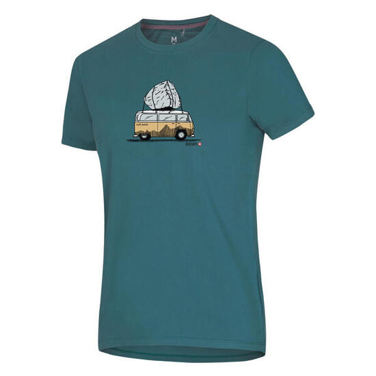 T-shirt homme Ocún Classic T 100% coton bleu, coupe régulière, manches courtes