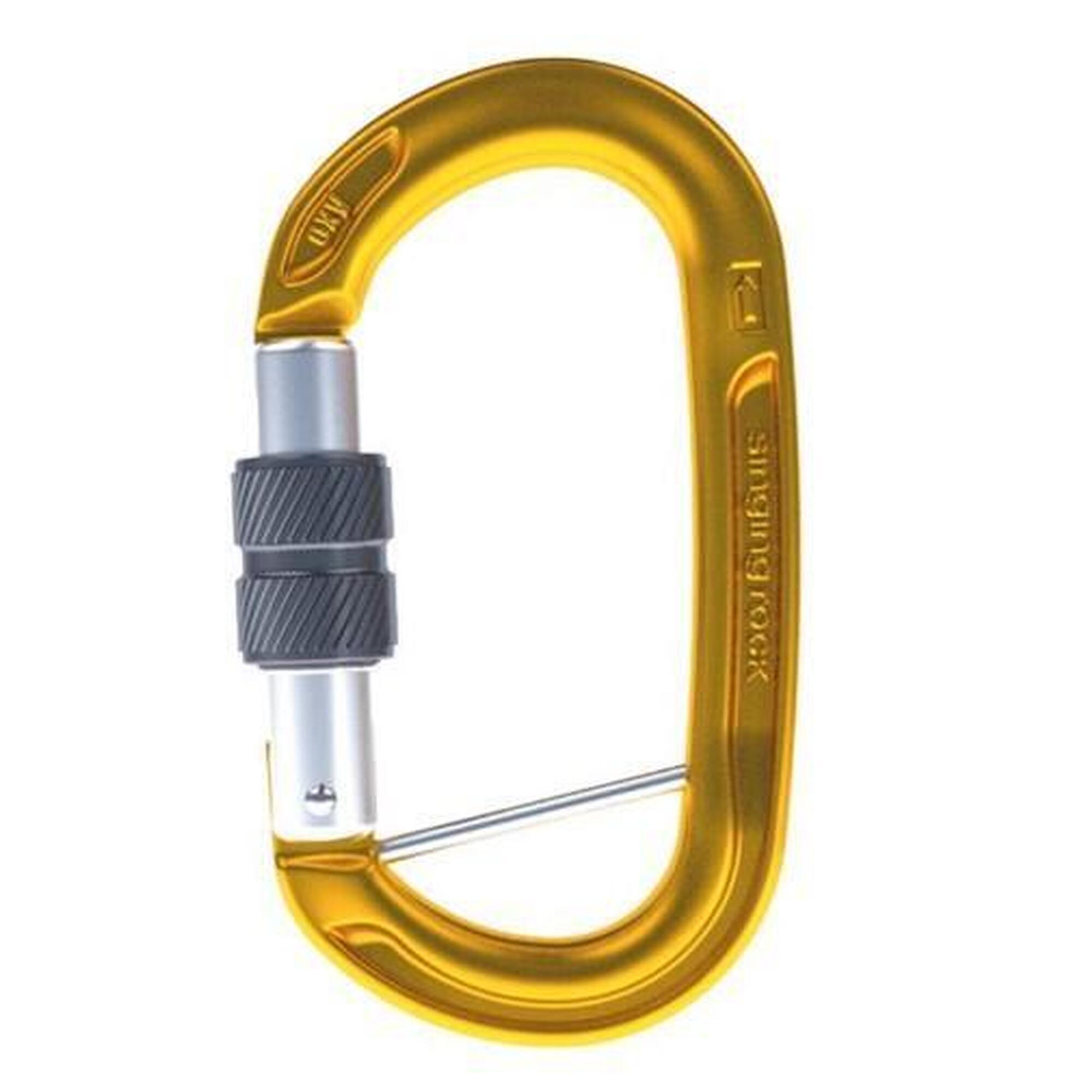 Singing Rock - Mousqueton Ovale Singing Rock Oxy Bc Duralumin Doré 76 G Vis Keylock - Mousqueton D'Escalade - Jaune - No Size - Decathlon
