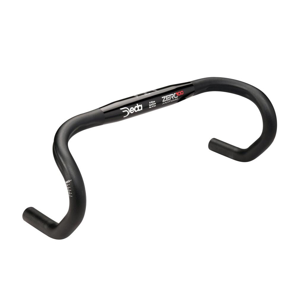 Deda Zero100 Anatomic 46 cm Road Handlebar — 7075 Aluminium, Black.