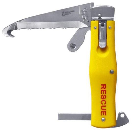 Notfallmesser Singing Rock Klinge aus Edelstahl, rutschfester Griff