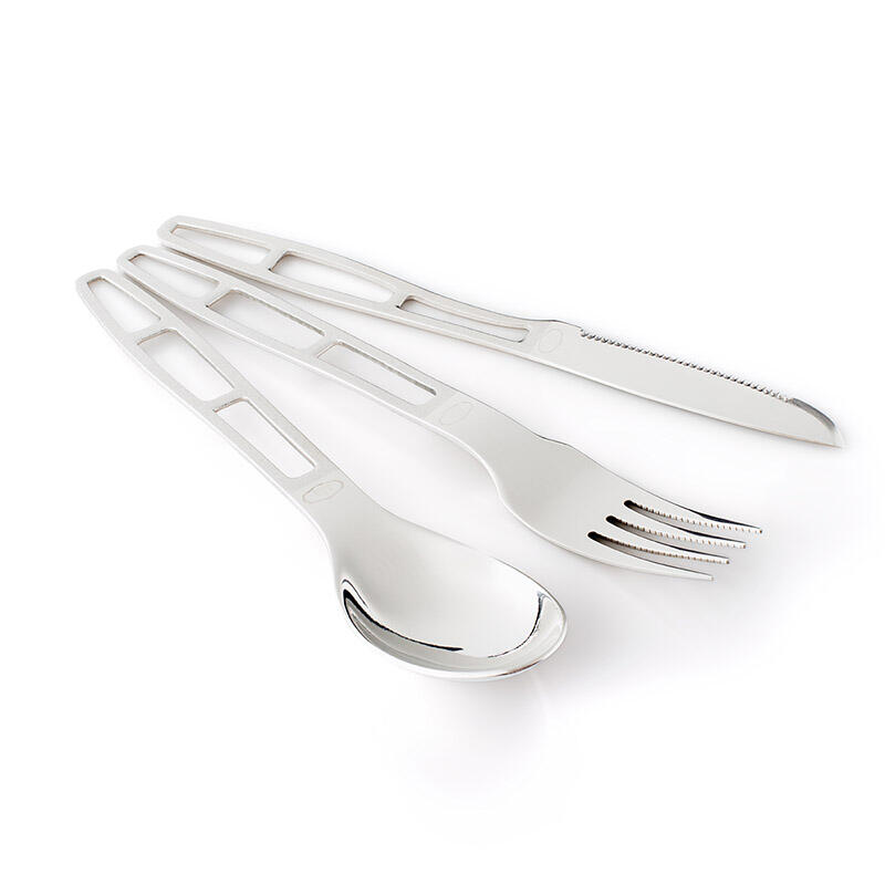 Couverts GSI Glacier 3pcs inox compact léger avec anneau 1/1
