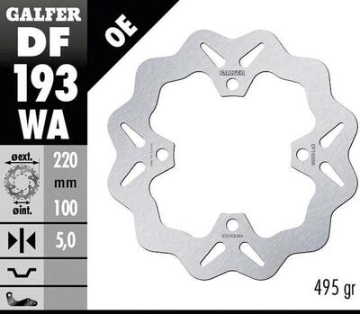 Galfer golf remschijf "df193 rotor df193 type wa rigid