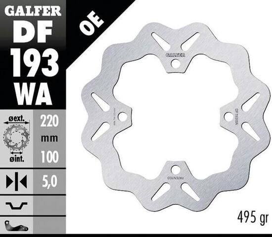 Galfer golf remschijf df193 rotor df193 type wa rigid