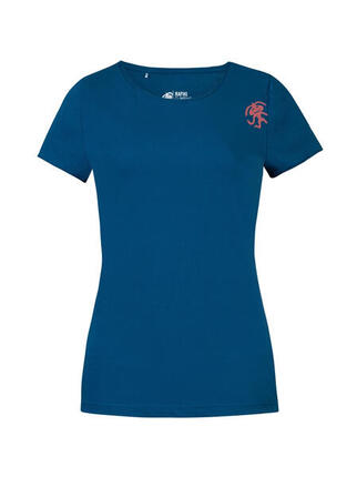 T-shirt femme Rafiki JAY Ensign Blue coton bio léger manches brutes