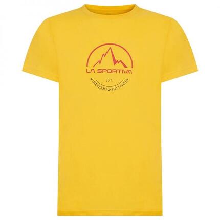 Herren-T-Shirt La Sportiva Bio-Baumwolle Gelb Regular Fit Logo-Print