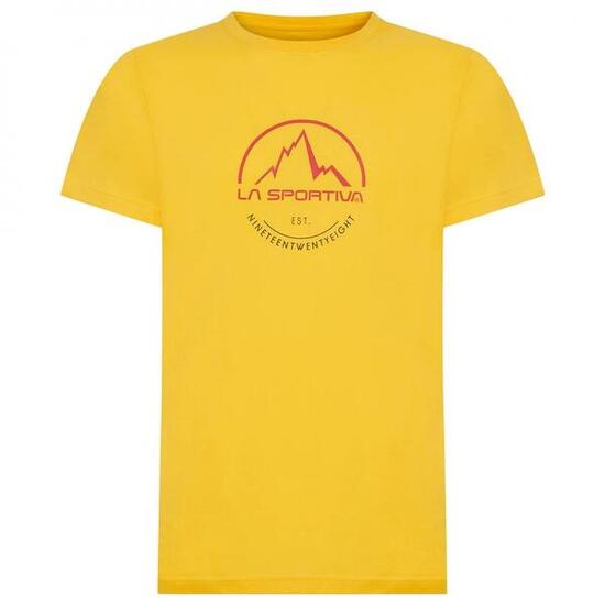 Herren-T-Shirt La Sportiva Bio-Baumwolle Gelb Regular Fit Logo-Print