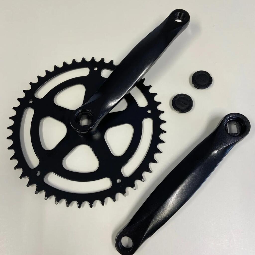 46T Aluminium Crankset — 170 mm Crank Length, Black, Fits 1/8 & 3/32 Chains.