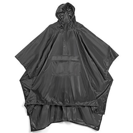 Wasserdichter Poncho Lifeventure, schwarz, faltbar, 10.000 mm HH