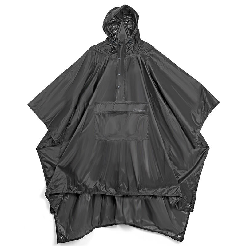 Lifeventure - Poncho Imperméable Lifeventure Noir Léger Pliable 10 000 Mm Hh Capuche Réglable - Poncho - Noir - No Size - Decathlon