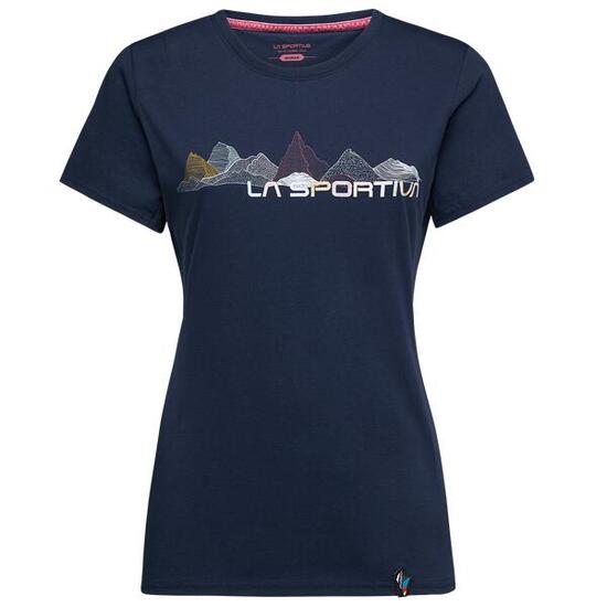 T shirt femme La Sportiva Peaks Night Sky 100% coton manches courtes léger