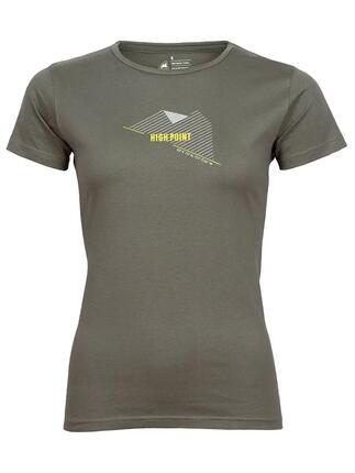 T-shirt femme High Point Atlas 1.0 coton Laurel kaki – manches courtes