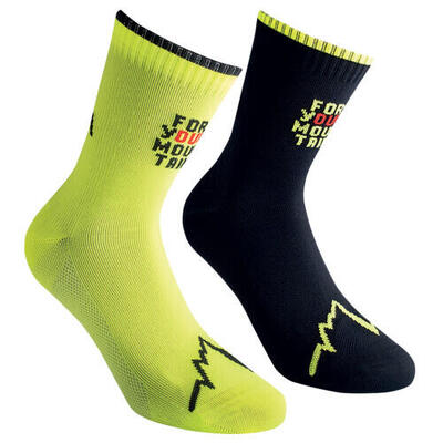 La Sportiva For Your Mountain Socks schwarz/neon – recyceltes Nylon, Q‑Skin