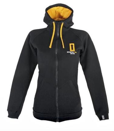 Damen-Hoody Singing Rock L schwarz/gelb Kapuze Full-Zip 90% Baumwolle