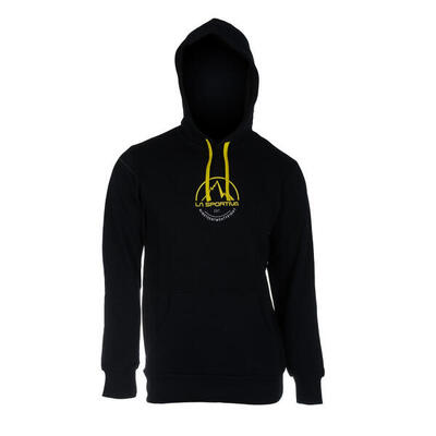 La Sportiva Hoodie Herren, 100% Baumwolle, schwarz, Kapuze verstellbar, locker