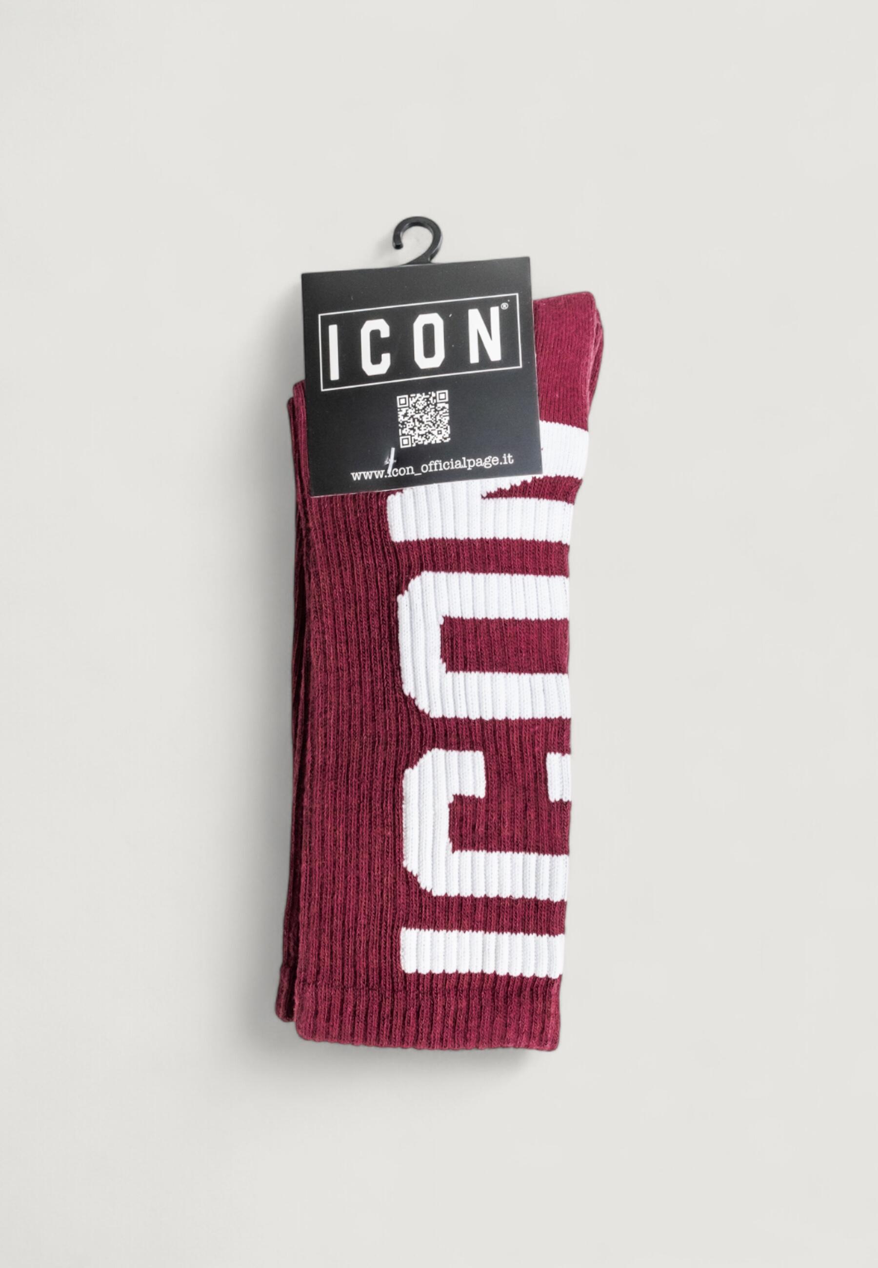 Icon. Calzini Uomo Unisex Bordeaux Calze Ritiro Gratis