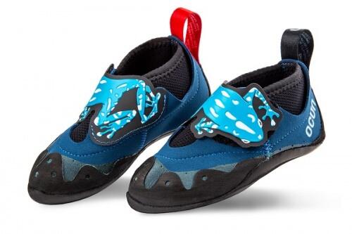Chaussons d'escalade enfant Ocún Ribbit Bleu Noir taille 26-27 légers scratch