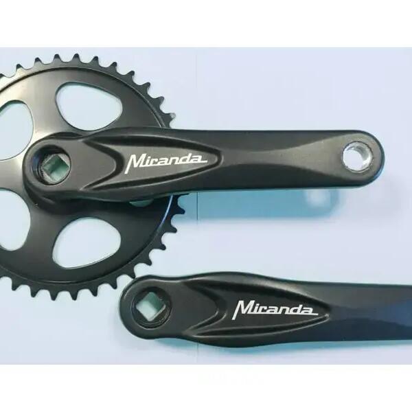 Miranda Alfa 1 crankset, 38T 3/32" 170 mm, black.