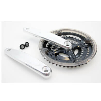 Triple MTB/ATB Crankset 48/38/28T — 170 mm Aluminium Silver.