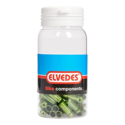 Elvedes nasadki kablowe 5 mm, aluminium, zielone, 50 sztuk