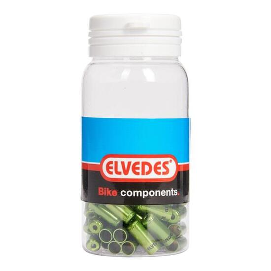 Elvedes nasadki kablowe 5 mm, aluminium, zielone, 50 sztuk