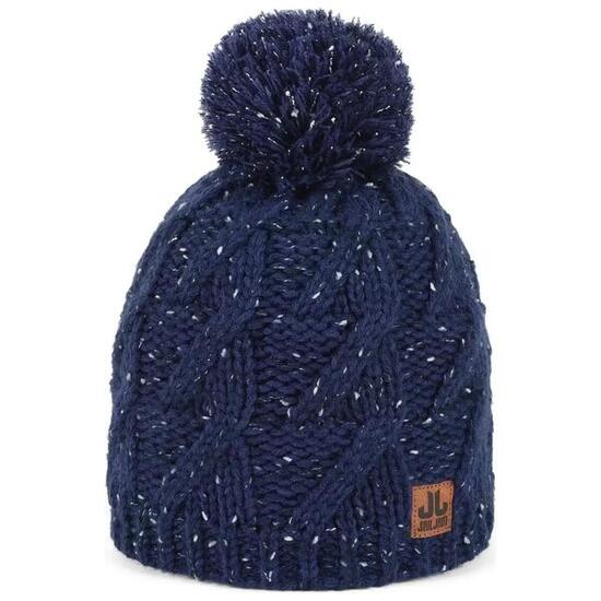 Strick Mütze Blau Braies-Hat Beanie - Wintermütze mit Pompon Pudelmütze