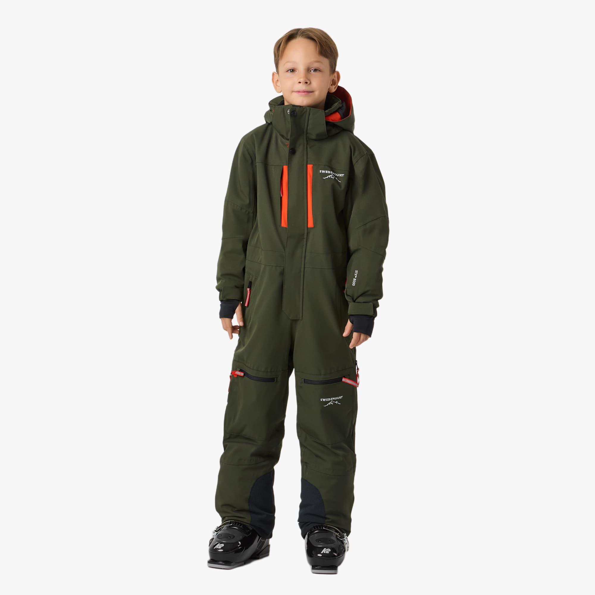 Swedemount - Combinaison De Ski Junior Hiver Imperméable Coupe-vent Respirante St. Anton - Combinaison De Ski - Orange|vert - Decathlon