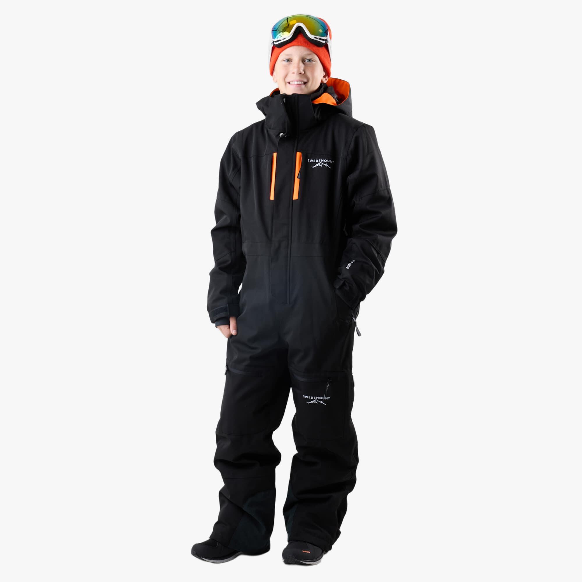 Swedemount - Combinaison De Ski Junior Hiver Imperméable Coupe-vent Respirante St. Anton - Combinaison De Ski - Noir|orange - Decathlon