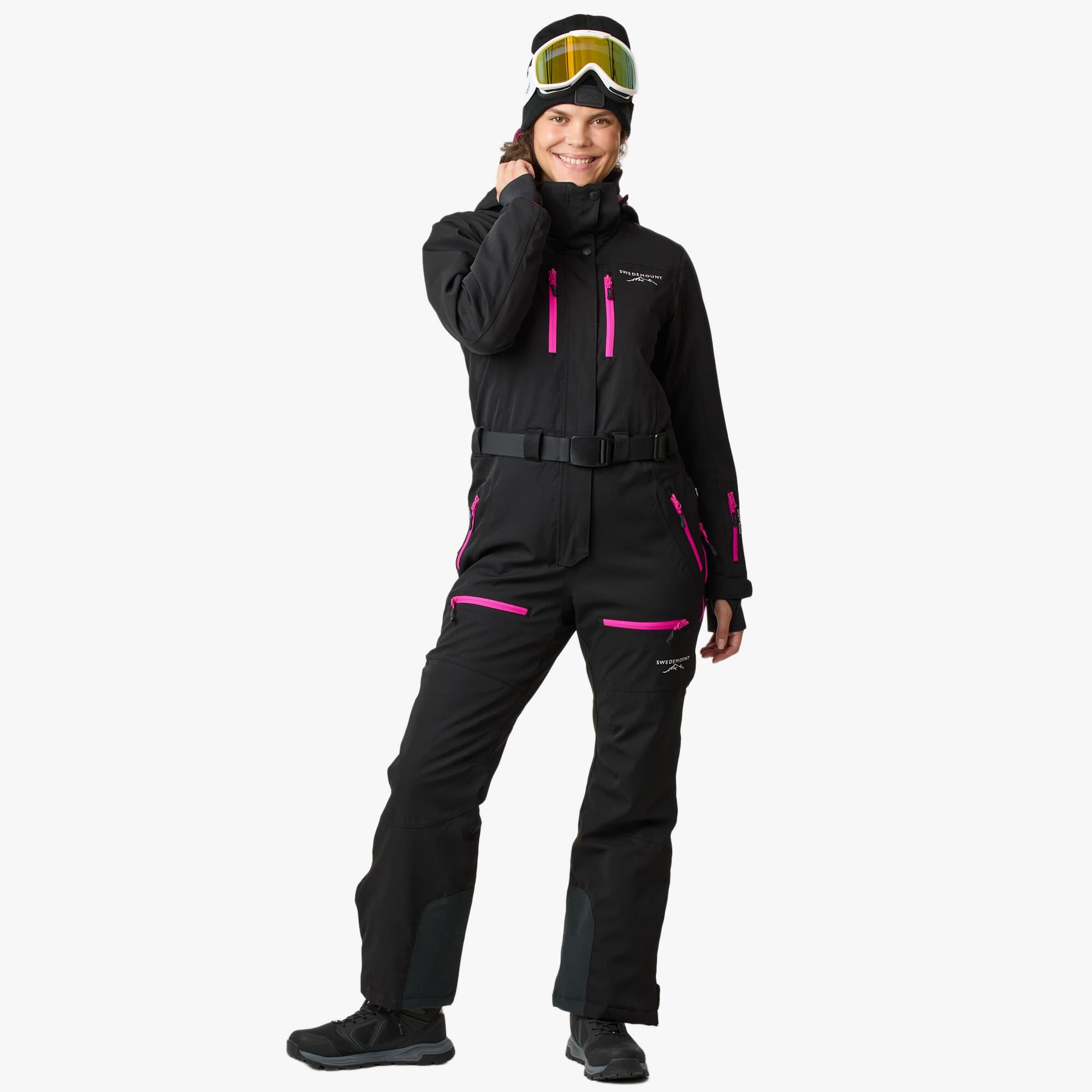 Swedemount - Combinaison Ski Femme Hiver Imperméable Coupe-vent Respirante Cervinia Long - Combinaison De Ski - Noir|rose - Decathlon