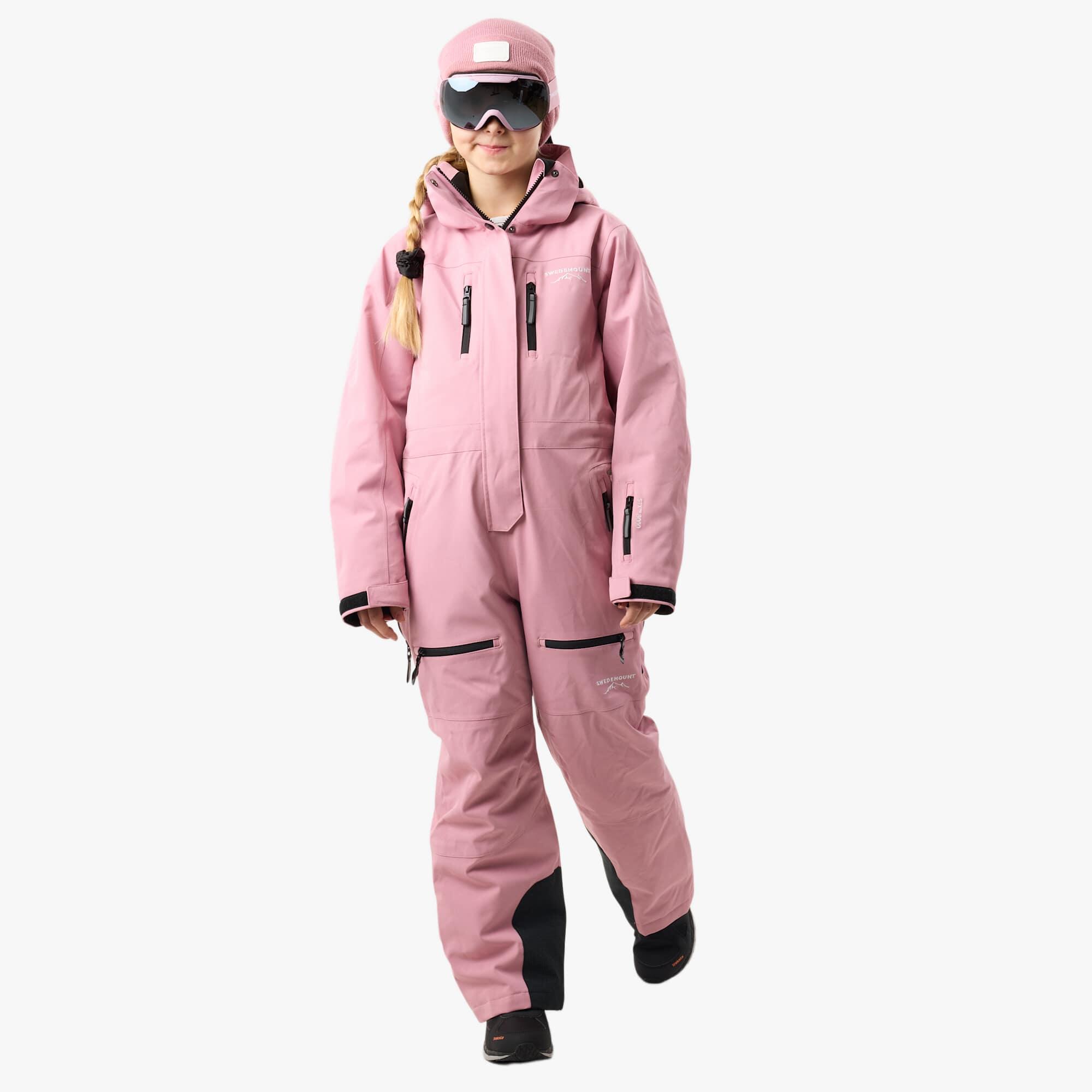 Swedemount - Combinaison De Ski Junior Hiver Imperméable Coupe-vent Respirante Cervinia - Combinaison De Ski - Noir|rose - Decathlon