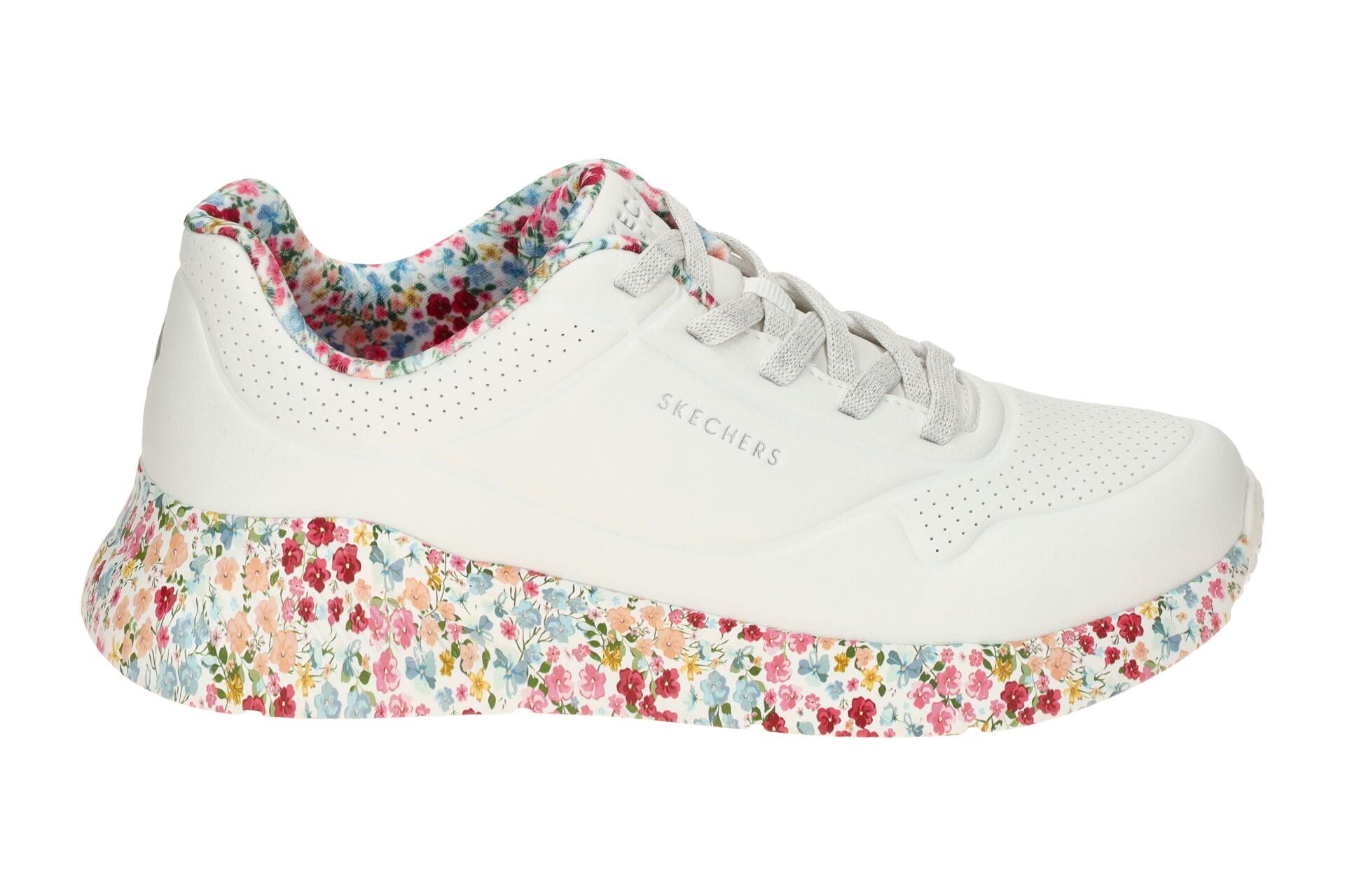 Skechers Uno Lite Schuhe weiß Blumen 177293 2/7